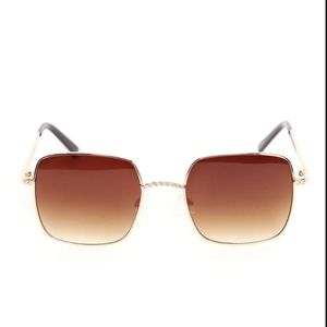 Sunglasses brown/gold square lens oversized brand new never worn
